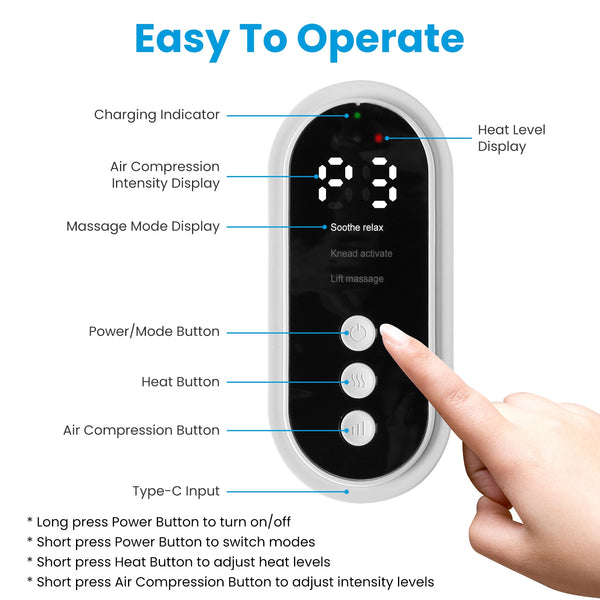 1PCS Cordless Leg Massager Air Compression Massager With Heat Thigh Knee Calf Massager With 3 Modes Adjustable Wrap For Pain Relief - Books {{tags}}