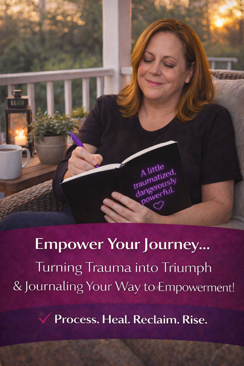 A Little Traumatized, Dangerously Powerful Journal |Black Matte Empowerment Journal with Neon Heart