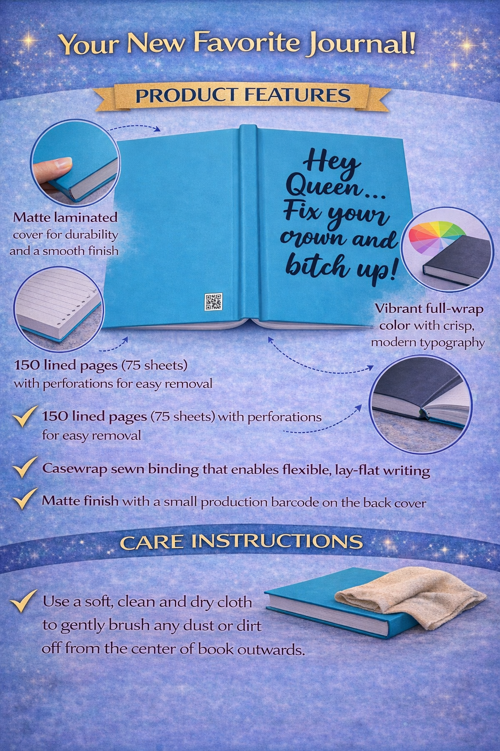 Hey Queen, Fix Your Crown and Bitch Up Journal