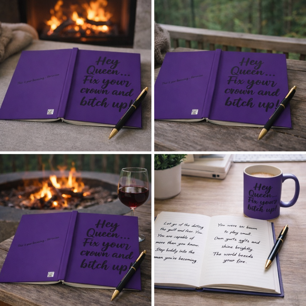 Hey Queen Fix Your Crown Journal Hardcover Empowerment & Self-Love Journal for Women