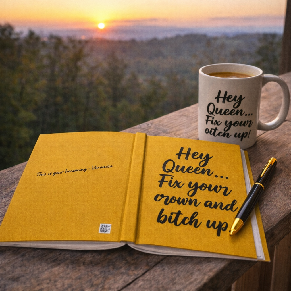 Hey Queen Fix Your Crown Journal Yellow Hardcover Empowerment & Self-Love Journal for Women