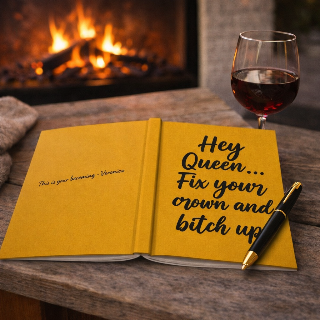 Hey Queen Fix Your Crown Journal Yellow Hardcover Empowerment & Self-Love Journal for Women