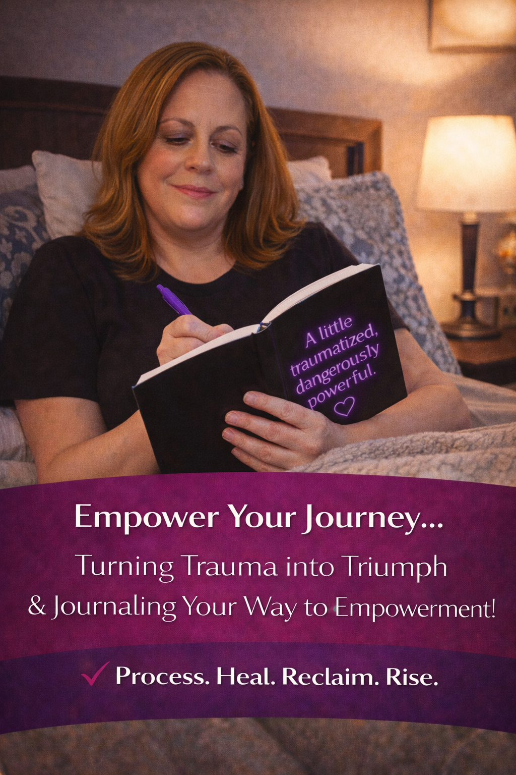 A Little Traumatized, Dangerously Powerful Journal |Black Matte Empowerment Journal with Neon Heart