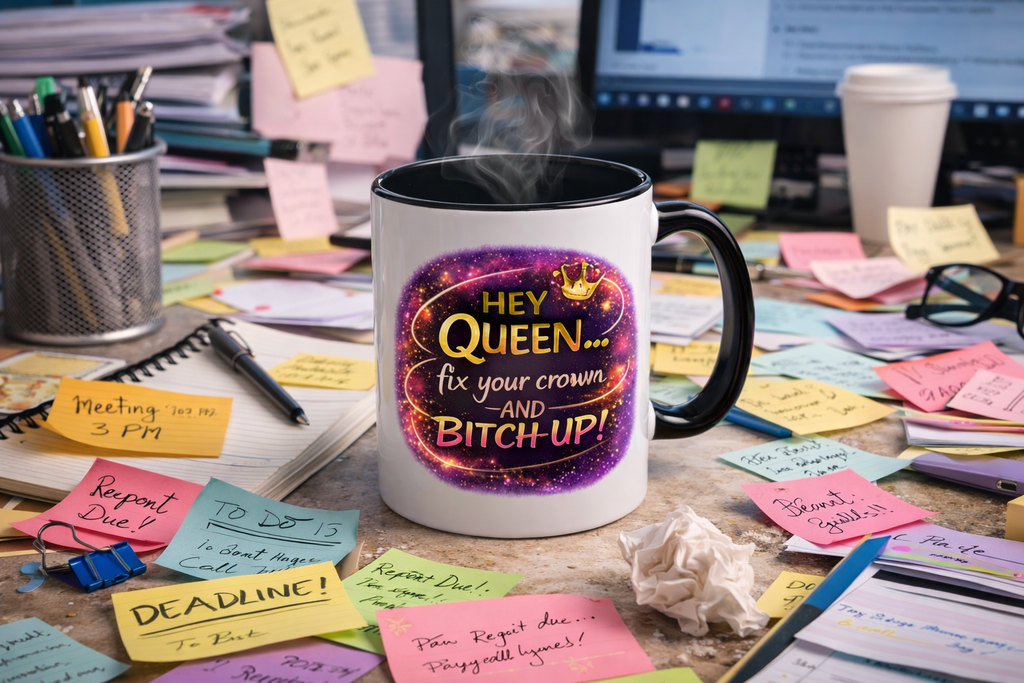 Queen Crown Coffee Mug - Grab Your Coffee - Empowerment Cup for ChatGPT Users - Mugs {{tags}}