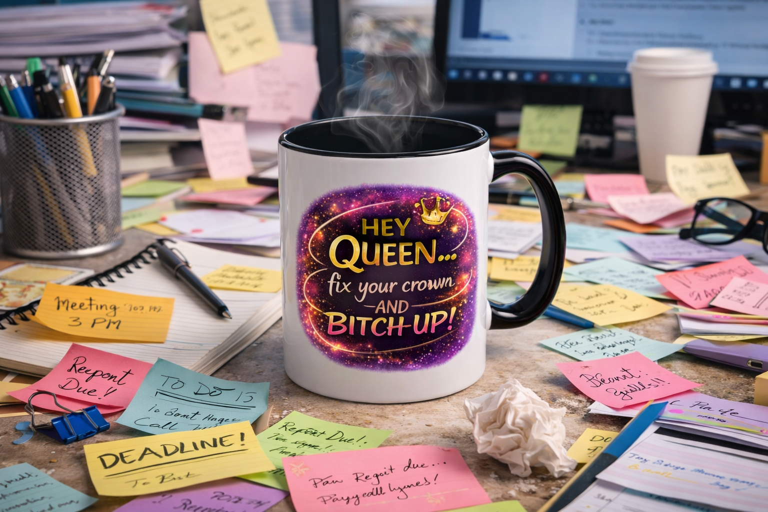 Queen Crown Coffee Mug - Grab Your Coffee - Empowerment Cup for ChatGPT Users - Mugs {{tags}}