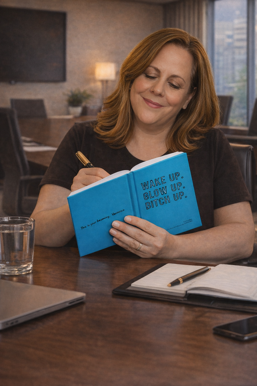 Wake Up, Glow Up, Bitch Up Journal | Blue