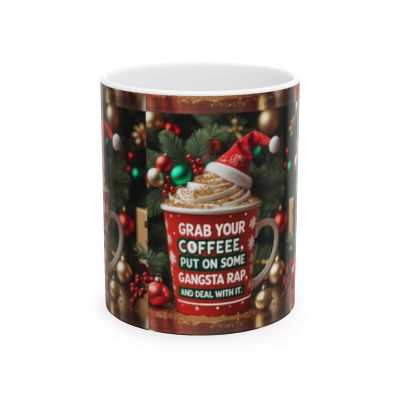 Gangsta Rap Holiday Coffee Mug, Funny Motivational