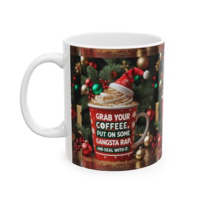 Gangsta Rap Holiday Coffee Mug, Funny Motivational