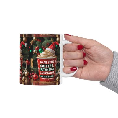 Gangsta Rap Holiday Coffee Mug, Funny Motivational