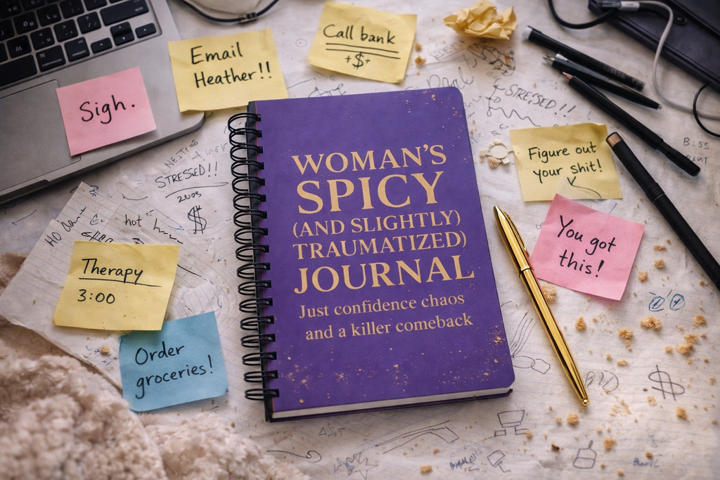 Woman's Spicy & Slightly Traumatized Journal - ChatGPT Prompt Notebook for AI Enthusiasts - Journals {{tags}}