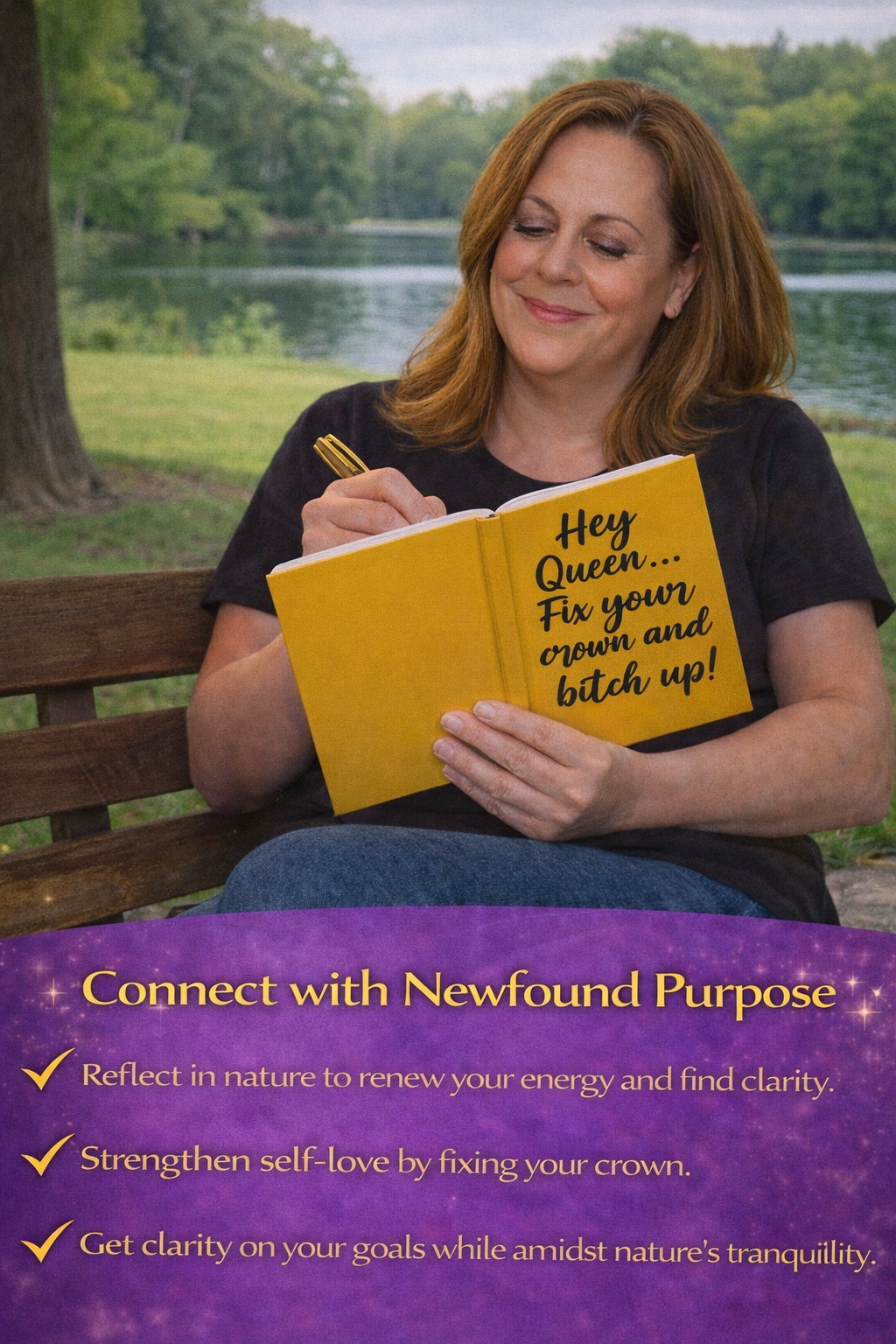 Hey Queen Fix Your Crown Journal Yellow Hardcover Empowerment & Self-Love Journal for Women