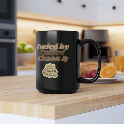 Fueled by Coffee Chaos Queen Energy Mug - Coffee Cup for ChatGPT Users & AI Enthusiasts - Mugs {{tags}}