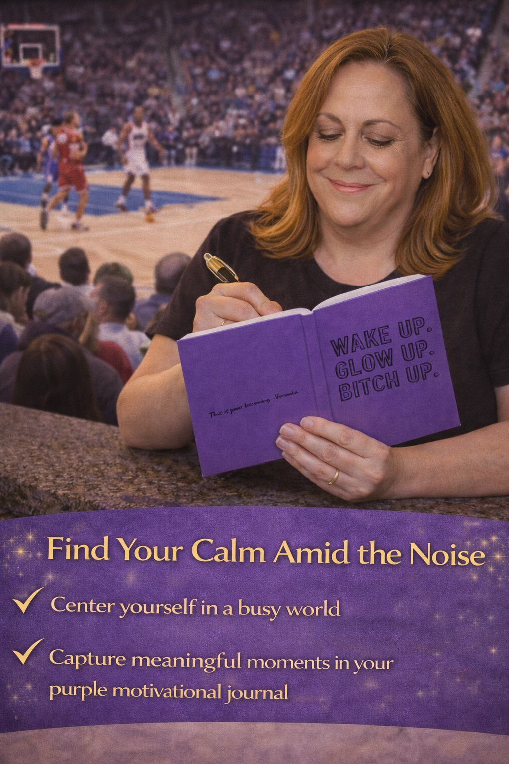 Wake Up, Glow Up, Bitch Up Journal | Hardcover Matte Purple