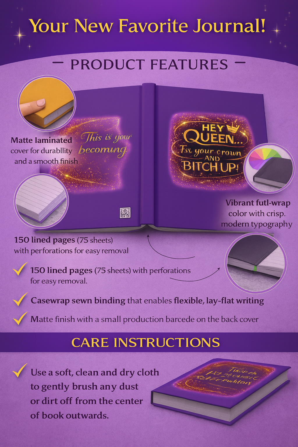 Hey Queen Fix Your Crown Journal - ChatGPT Prompt Notebook for AI Enthusiasts - {{tags}}