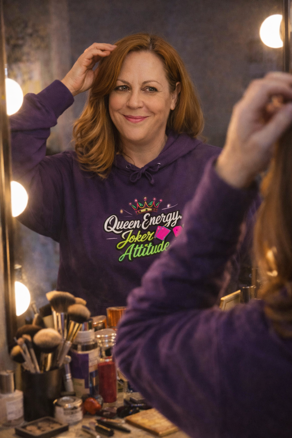 Queen Energy Joker Attitude Hoodie - Bold Empowerment Sweatshirt for ChatGPT Users & AI Enthusiasts - Hoodies {{tags}}