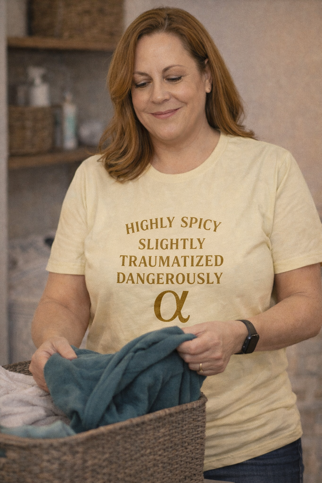 Spicy Slightly Traumatized Dangerously Alpha T-Shirt - Empowerment Tee for ChatGPT Users - {{tags}}