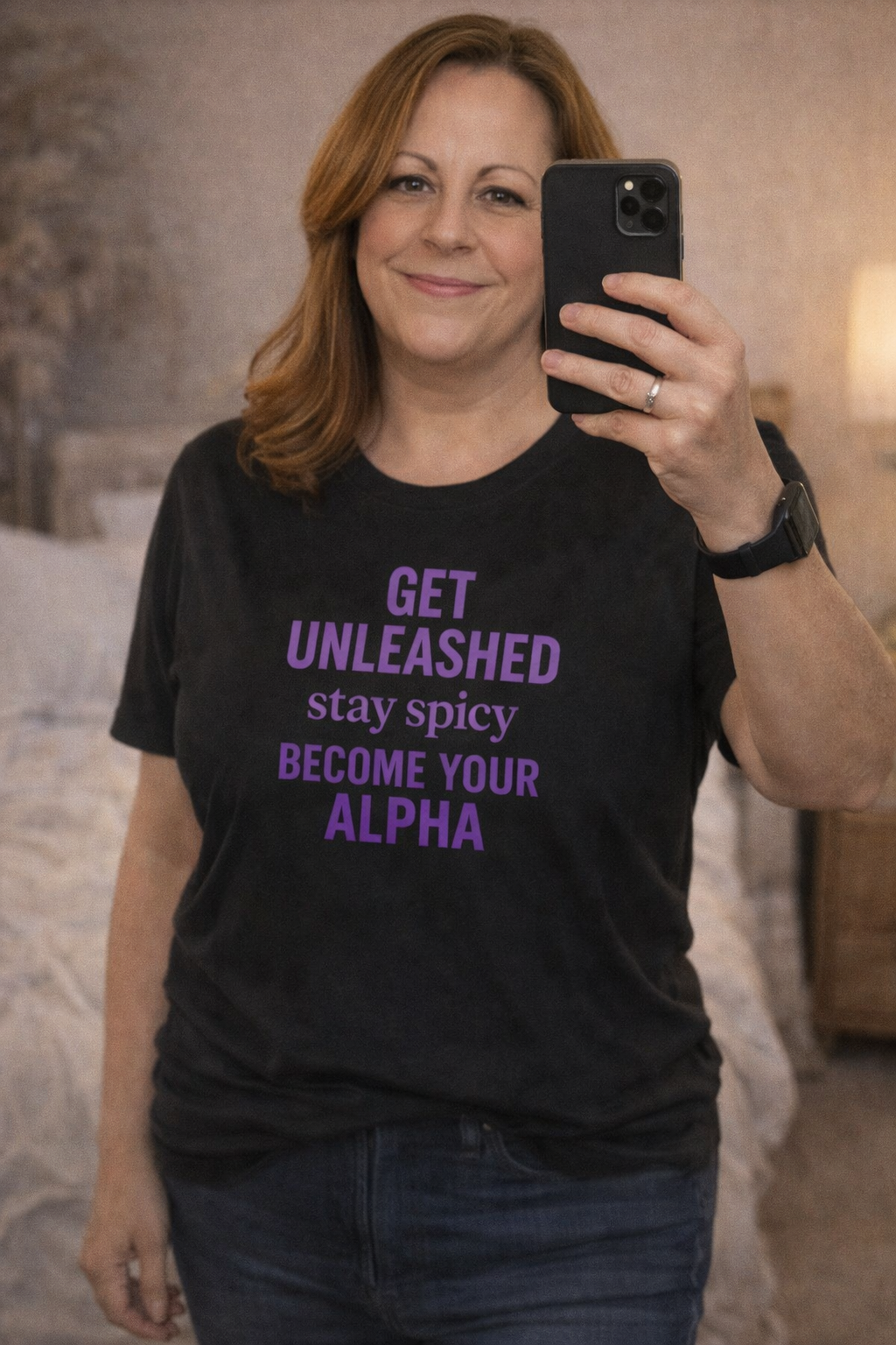 Get Unleashed Stay Spicy Alpha T-Shirt - Empowerment Tee for ChatGPT Users & AI Enthusiasts - T-Shirts {{tags}}